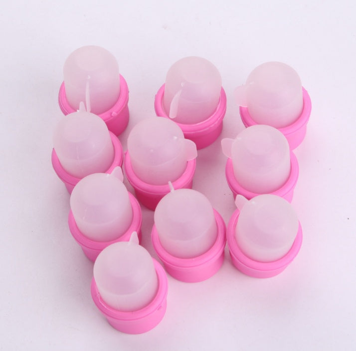 WUF 10Pcs Nail Soaker & Nail Art Polish Remover Soaker Acrylic Artificial Tip Tool Care Barrel