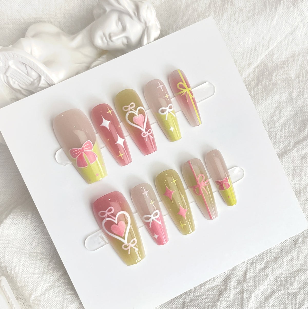 Press On Nails Dopamine Sweet Cool INS Style Dark French Fake Nail Tip