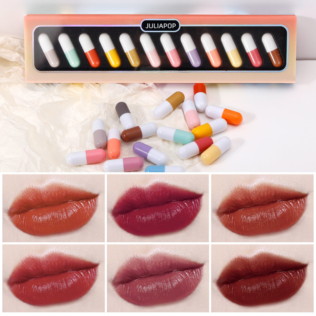 JuliaPop 12 Color Mini Capsule Lipstick Set