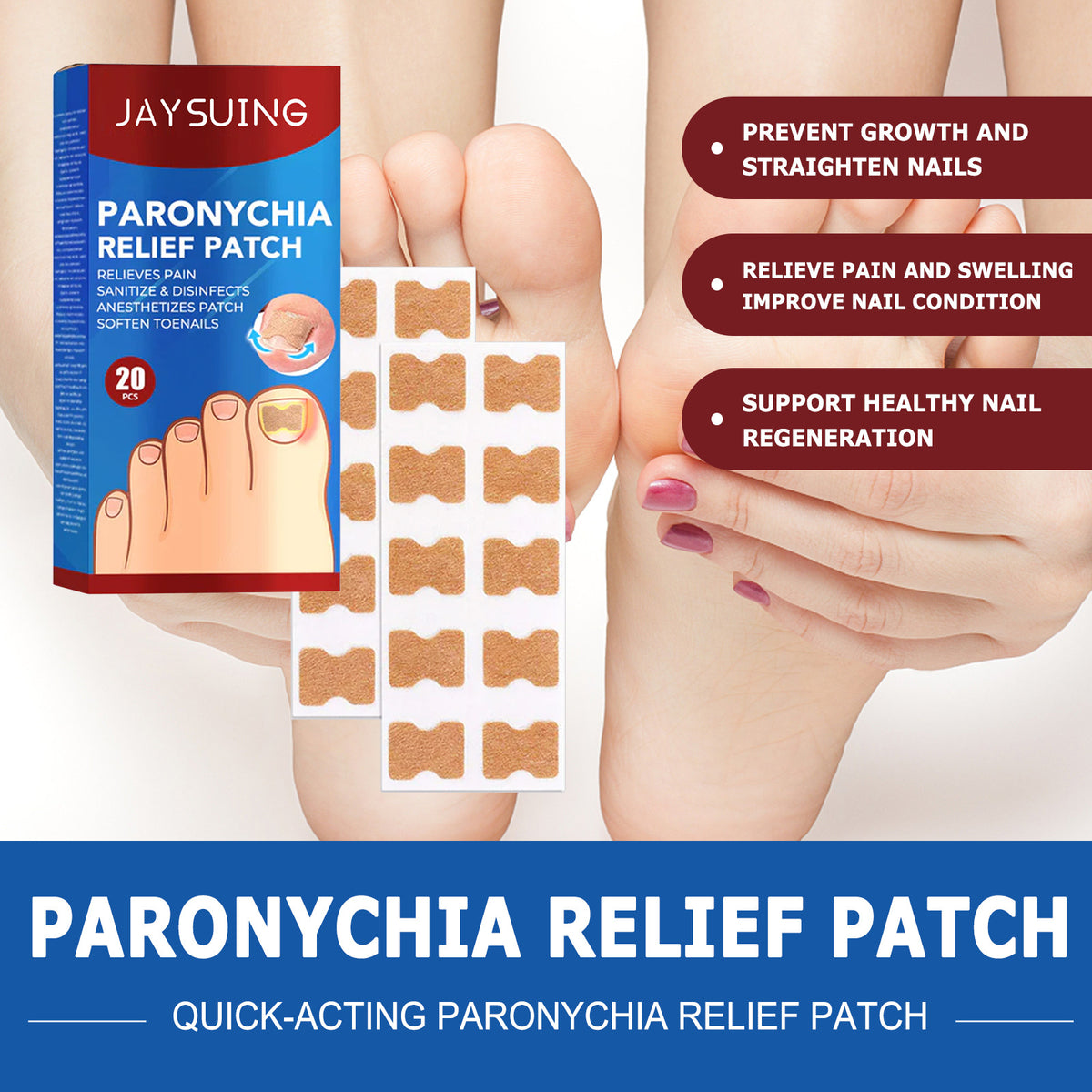 Jaysuing Nail Groove Nursing Adhesive Bandage Nourishing Thickened Gray Nail Soft Nail Correction