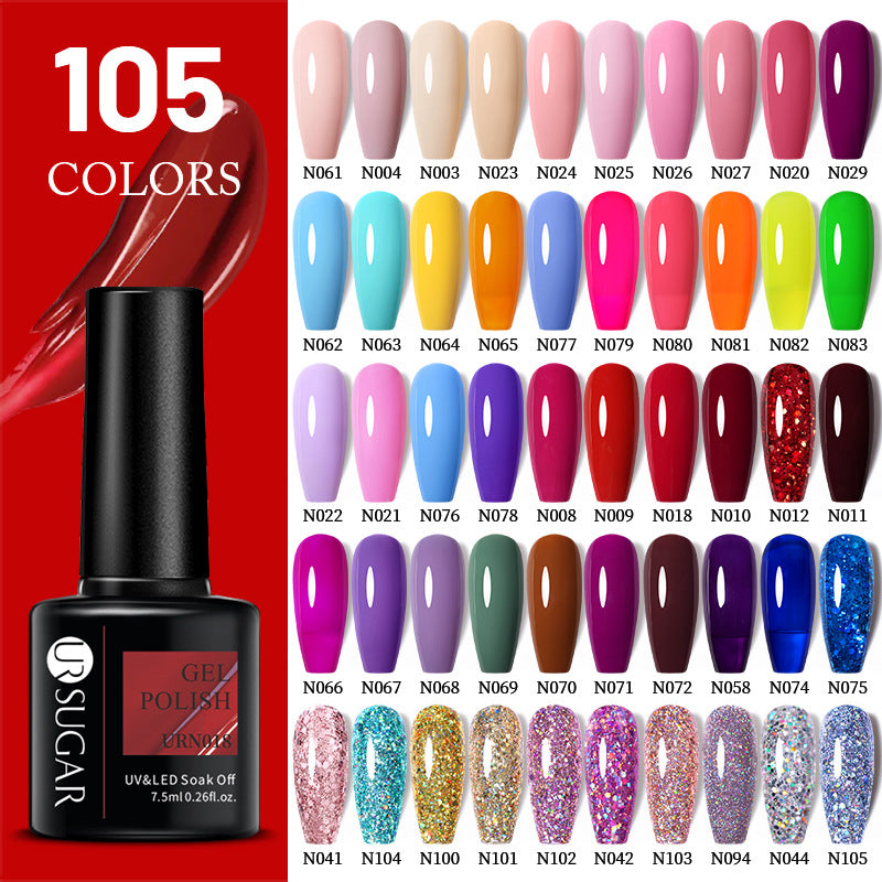 UR Sugar Black White Red Glitter Color Gel Nail Polish Matte
