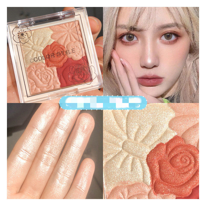 COLOR STYLE Embossed Petal Natural Contouring Highlight Blush Palette