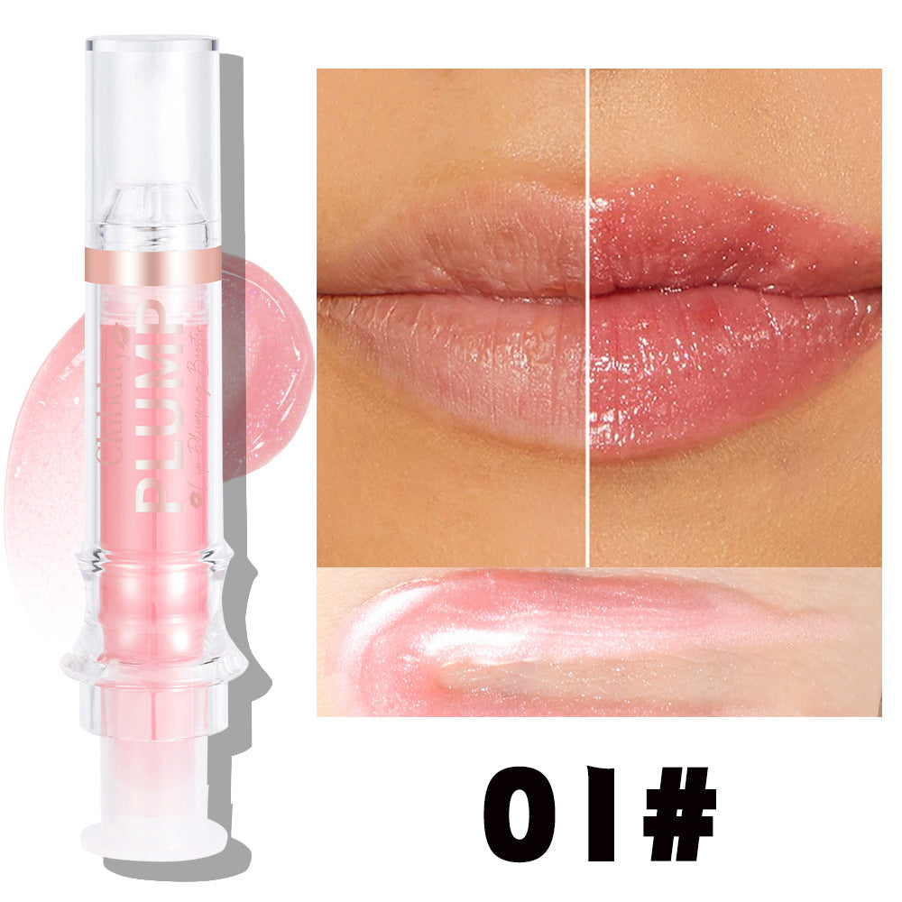 Clubday Plump Nourishing Moisturizing Mirror Lip Gloss Water Light Full Lips Syringe