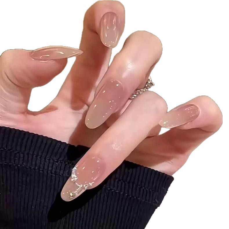High-end Subtly Alluring Handmade Nail Tips In A Nude Shade