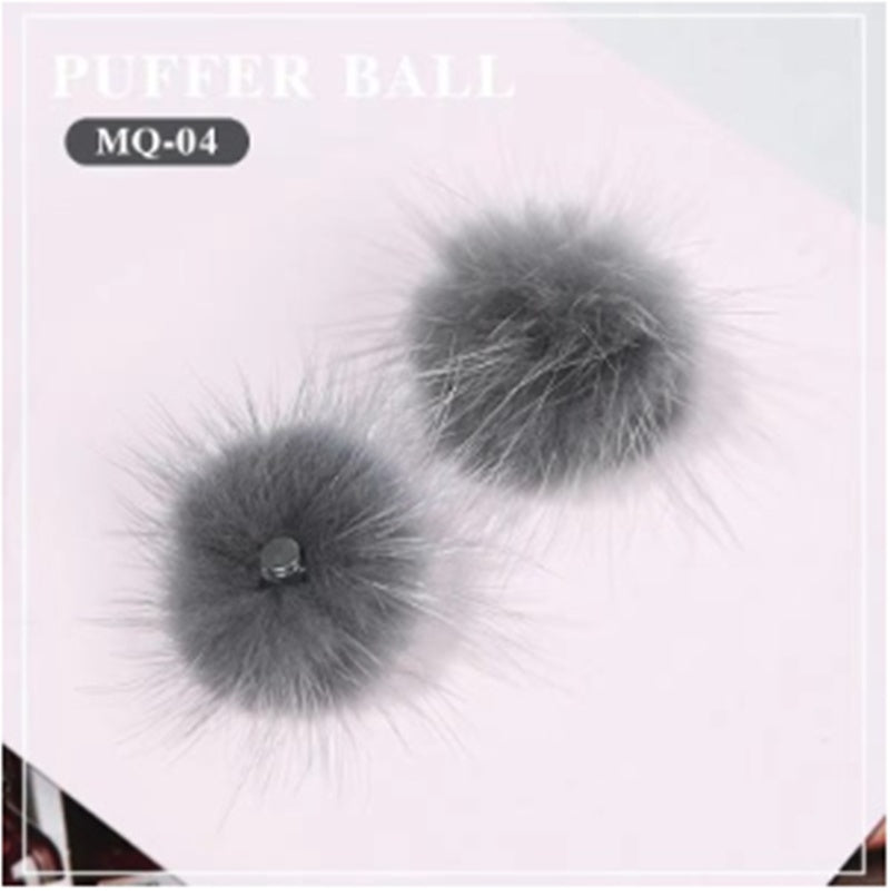 Puffer Ball Nail Art Accessories Removable Hair Ball Nail Polish Glue DIY Decoration