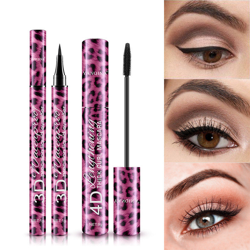 Yanqina Makeup Red Leopard Eyeliner and Mascara Set