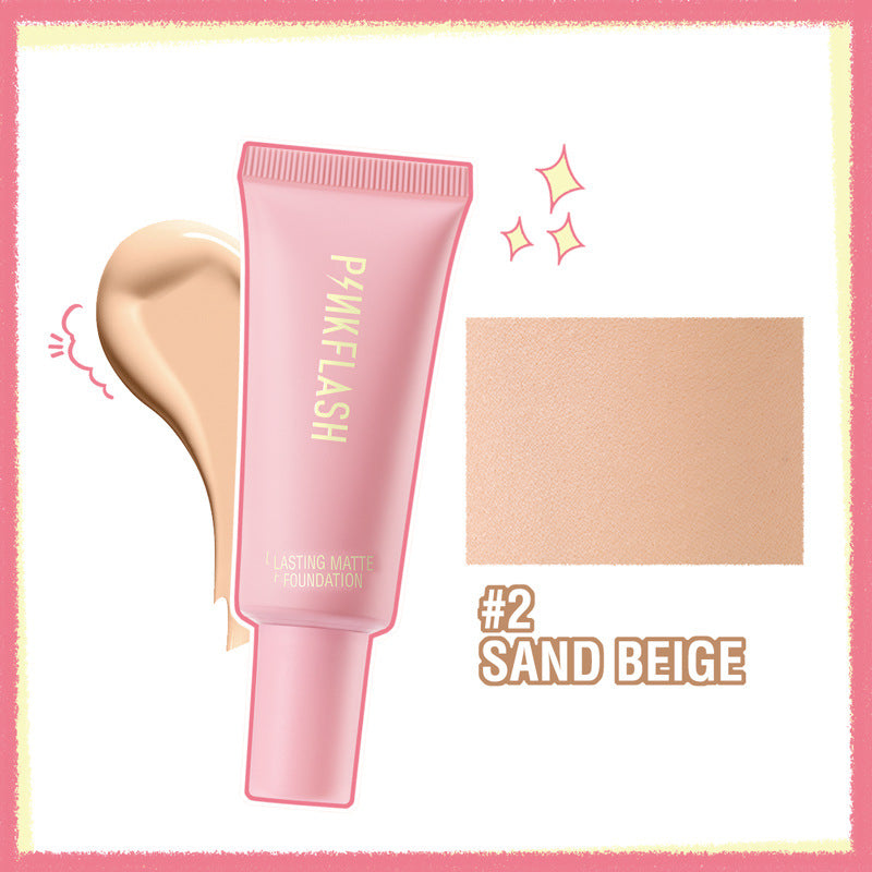 Pink Flash Matte Liquid Foundation Oil Control Nude Makeup