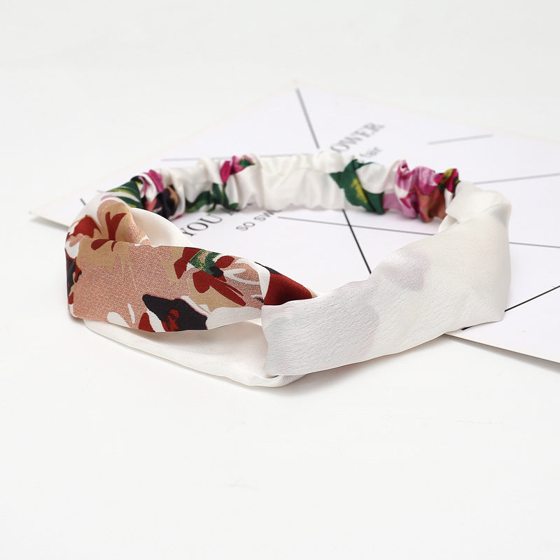 Cross Elastic Headband Chiffon Silk Headband