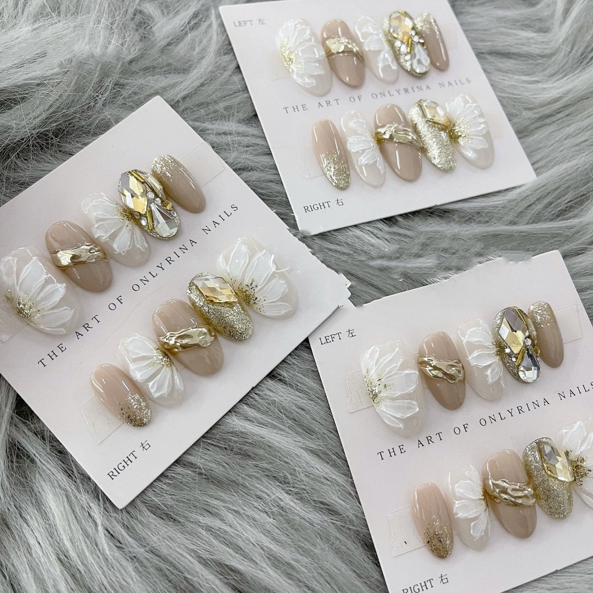 Original Light Luxury Hand-ted Flower Handmade Nail Patch