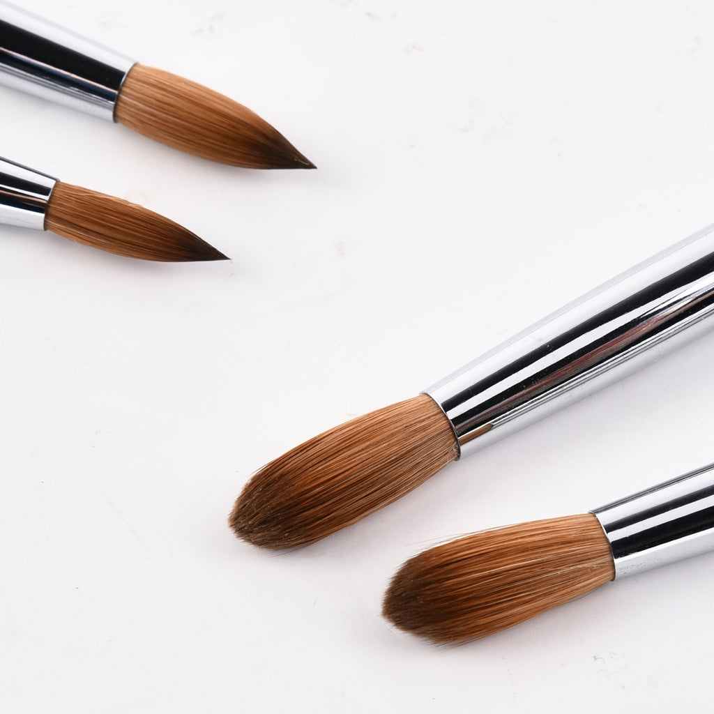 Multi-Specification Mink Hair Manicure Brush Flat Head Nail Polish Glue ted Phototherapy Pen