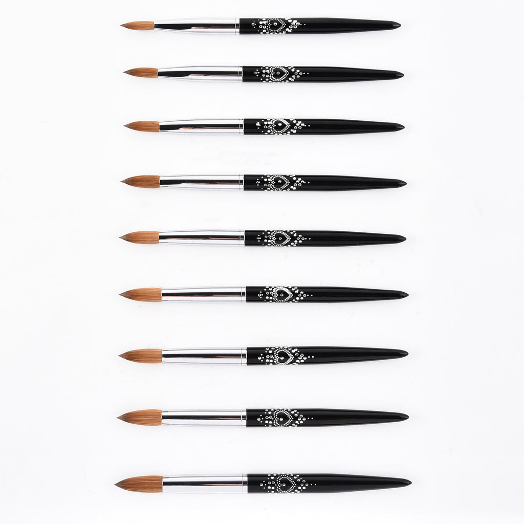 Multi-Specification Mink Hair Manicure Brush Flat Head Nail Polish Glue ted Phototherapy Pen