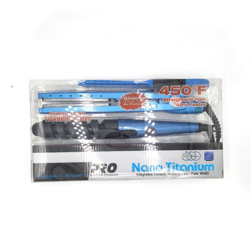 Pro Nano Titanium Spiral Curler Comb Set Does Not Hurt Hair Titanium Alloy Splint