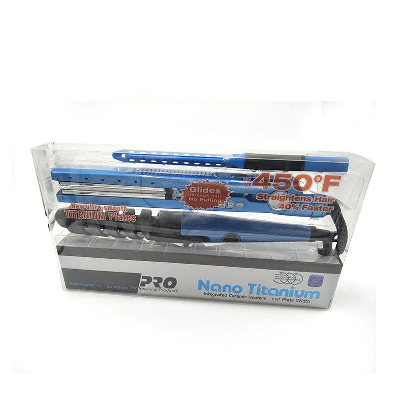 Pro Nano Titanium Spiral Curler Comb Set Does Not Hurt Hair Titanium Alloy Splint