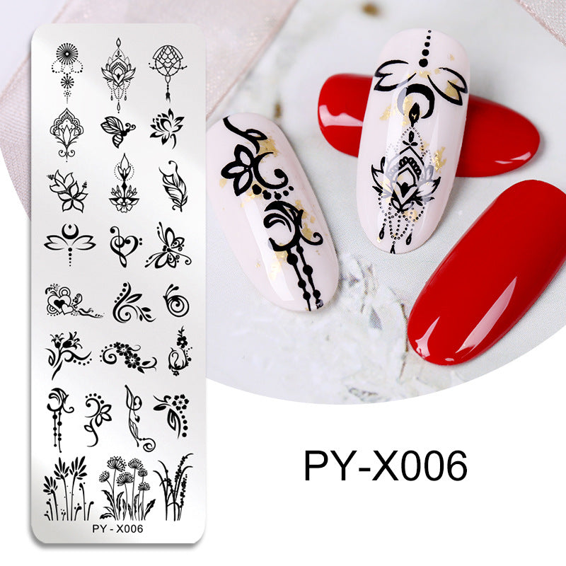 Floral Stainless Steel Nail Art Stamping Plate