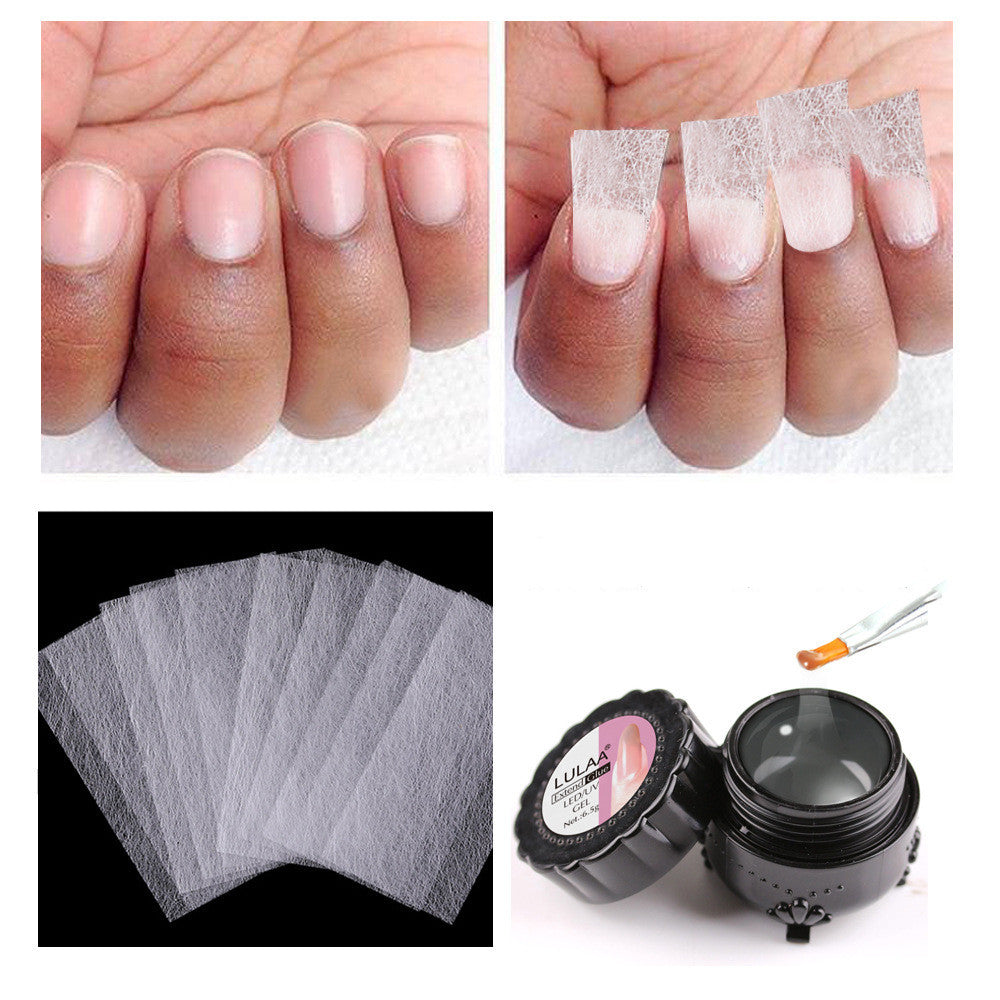 Lulaa Nail Extension Fiber Sheets & Glue