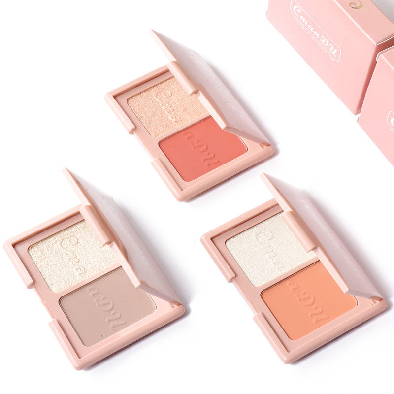 Cmaa Du Two-Tone Delicate Natural Blush Highlighter Powder Nourishinging Palette