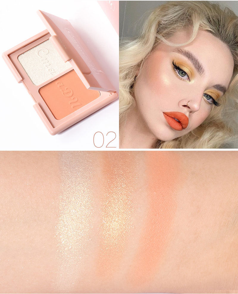 Cmaa Du Two-Tone Delicate Natural Blush Highlighter Powder Nourishinging Palette