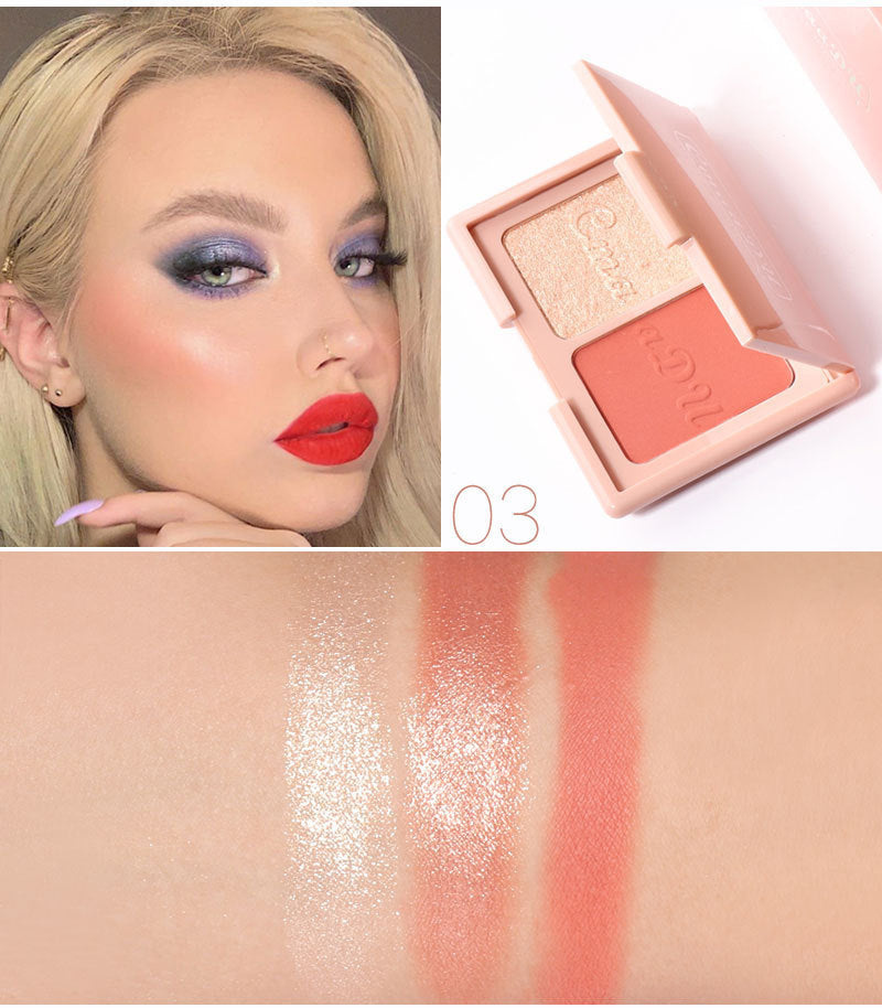 Cmaa Du Two-Tone Delicate Natural Blush Highlighter Powder Nourishinging Palette