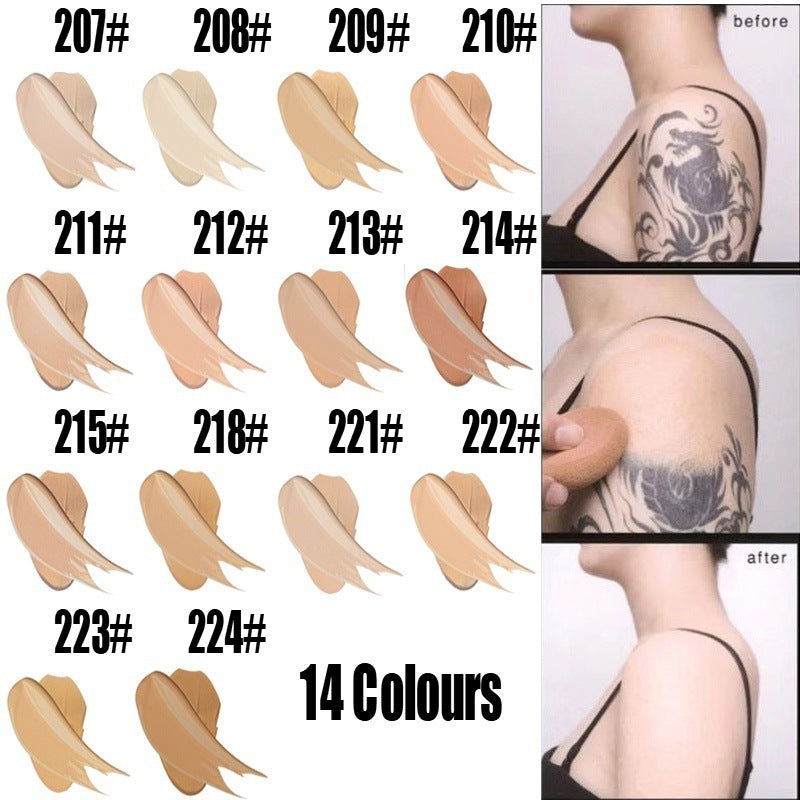 DNM Concealer Liquid Foundation Cream Cover Tattoo Blemish Skin MarksConcealer Moisturizing Full Camouflaged Natural Brighten Makeup