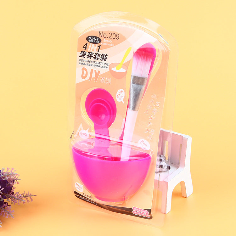 Uyut 4 in 1 Homemade Tools Mask Bowl Mask Stick Beauty Brush 4 Piece Full Set Four Piece Set