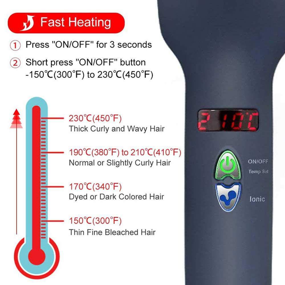 Lonic Lcd Liquid Crystal Display Hair Straightening Comb