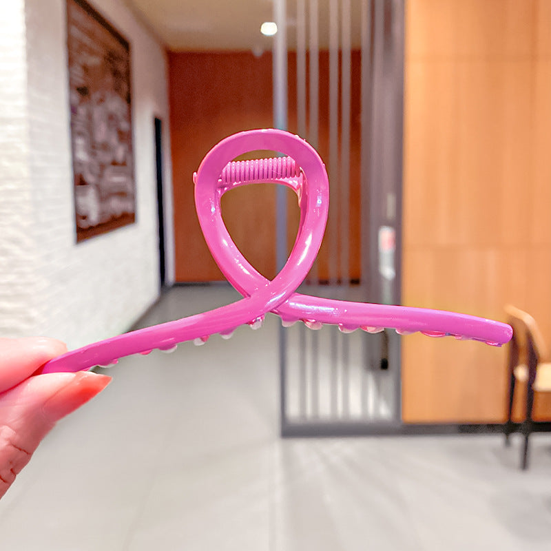 Spring And Summer Girl Back Head Plate Hairpin Shark Clip Candy Color t Catch Clip Hairpin Hollow Cross Hair Catch Hair Accessories