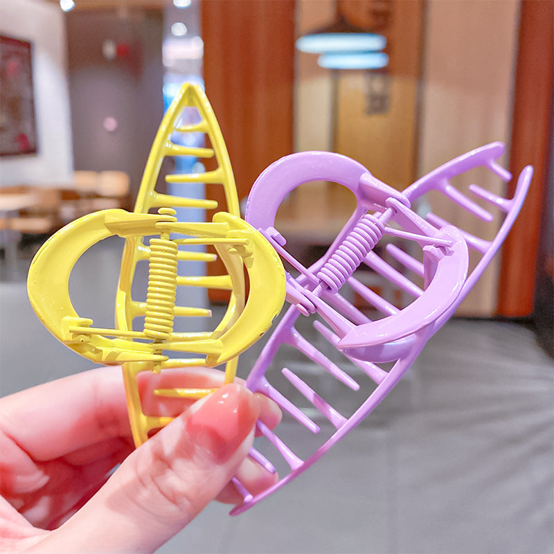 Spring And Summer Girl Back Head Plate Hairpin Shark Clip Candy Color t Catch Clip Hairpin Hollow Cross Hair Catch Hair Accessories