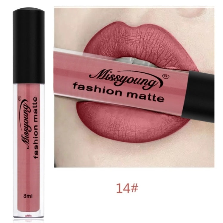 MissYoung Lip Gloss Liquid Lipstick Non-Stick Cup Matte Makeup Llipstick