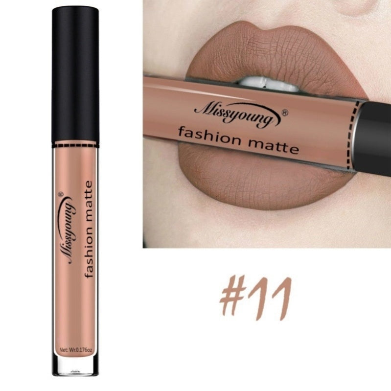 MissYoung Lip Gloss Liquid Lipstick Non-Stick Cup Matte Makeup Llipstick