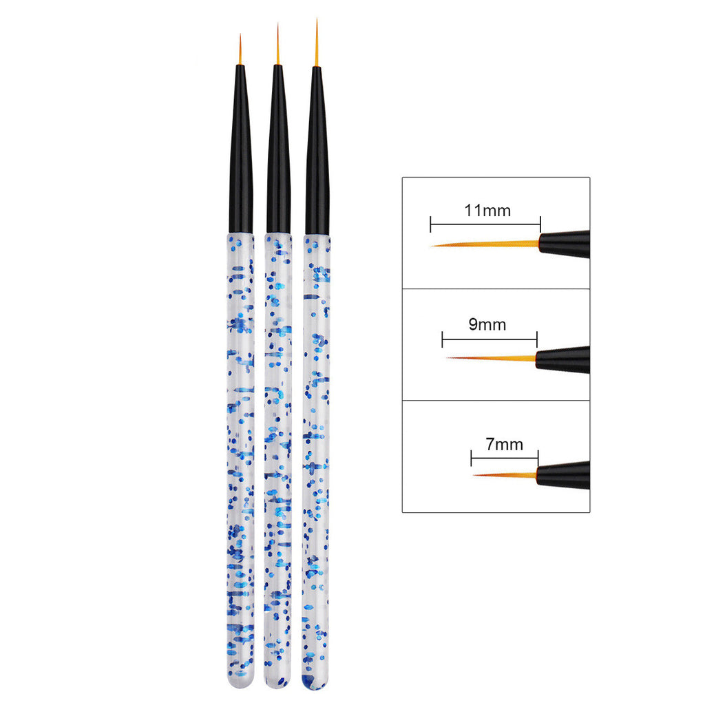 Kolinsky Acrylic Sequin Rod Draw Line Stroke Flower Brush Tool ted Nail Pen