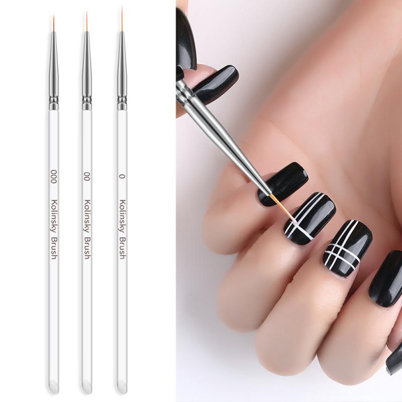 Kolinsky Acrylic Sequin Rod Draw Line Stroke Flower Brush Tool ted Nail Pen