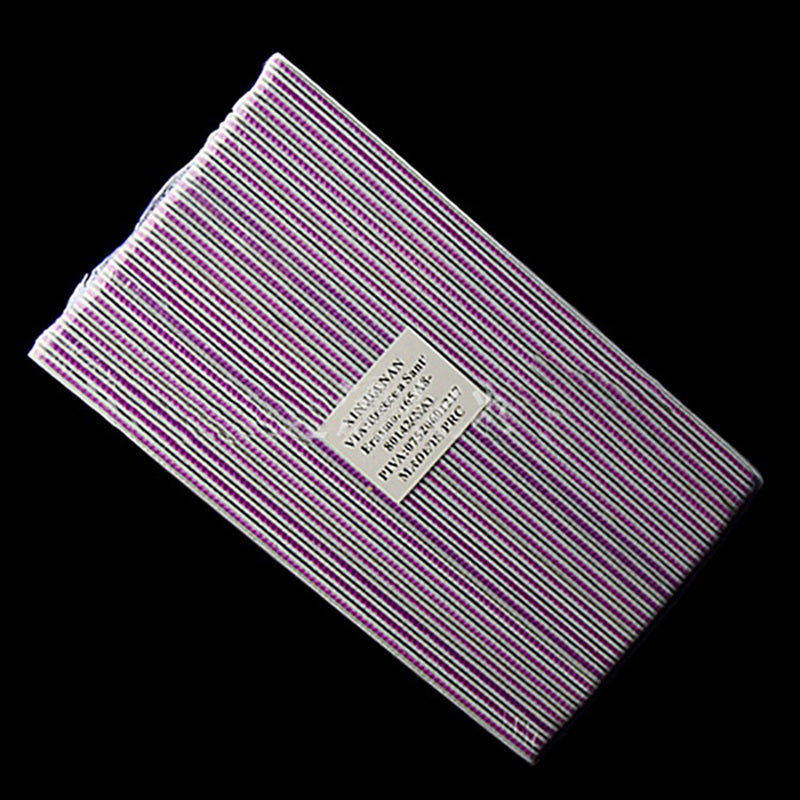 Nail File Half-moon Shape Nourishinging Purple Heart With Teeth Rubbing Strip, Polishing Strip 100 180 Mesh Emery Nail Tool