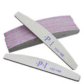Nail File Half-moon Shape Nourishinging Purple Heart With Teeth Rubbing Strip, Polishing Strip 100 180 Mesh Emery Nail Tool