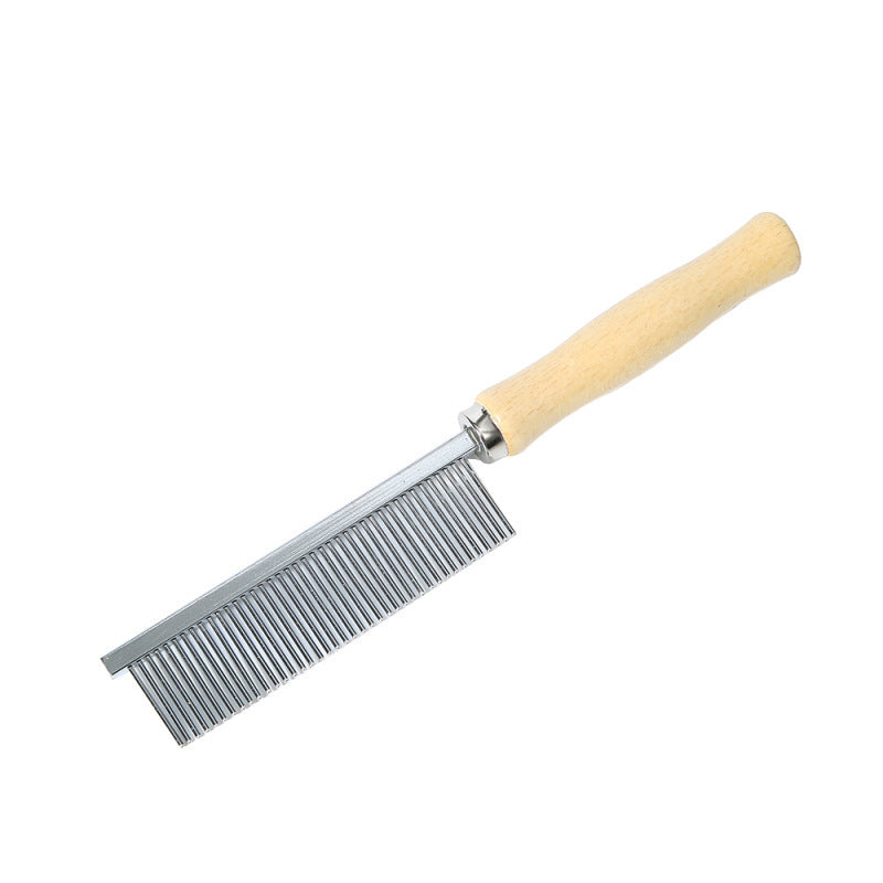 Cat And Dog Grooming Open-Knot Comb, Large Wooden Handle Comb