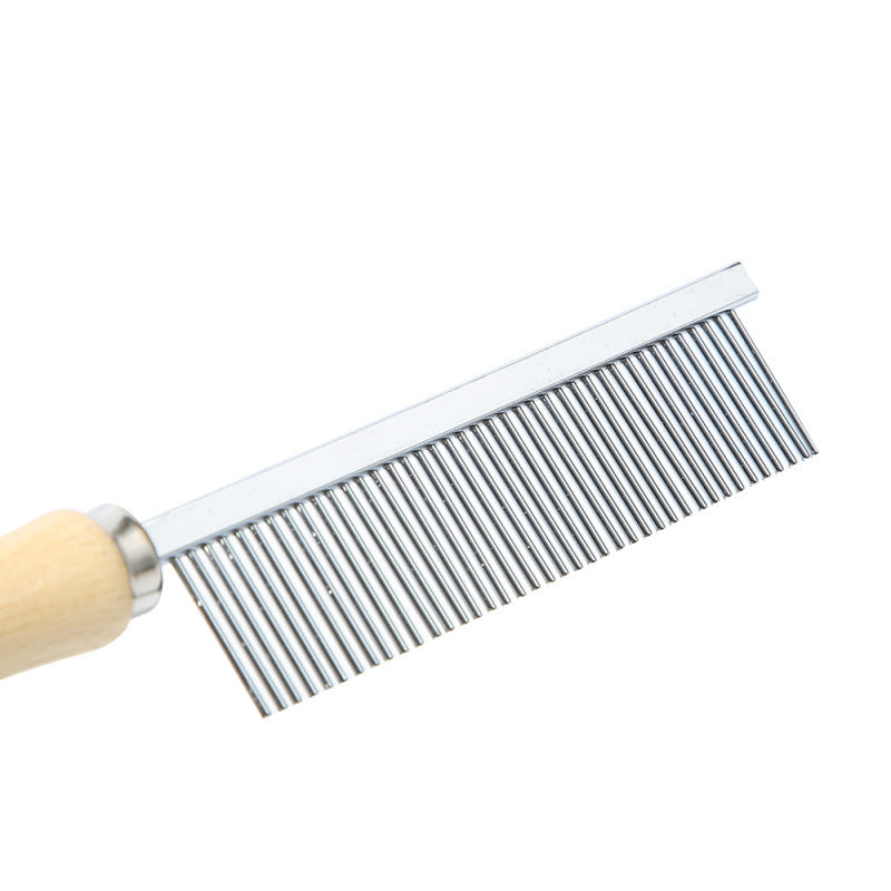 Cat And Dog Grooming Open-Knot Comb, Large Wooden Handle Comb