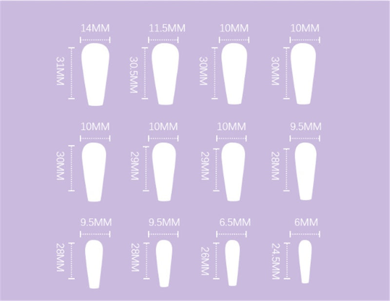 Evaporated Milk Tea Color Full Diamond Long Ballet Wear Nail Finished Nail Patch