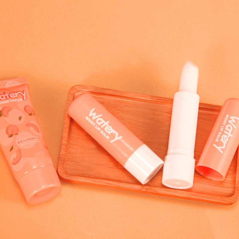 Watery Heng Fang Shi Jing, Avocado, Strawberry, Peach, Hand Cream, Lip Balm, A Set Of Moisturizing And Moisturizing Students.