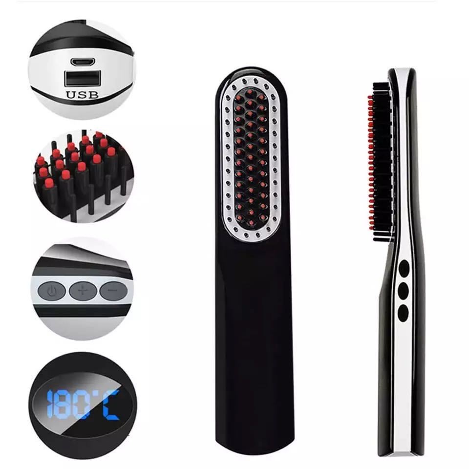 NASV Usb Charging Straight Hair And Beard Comb