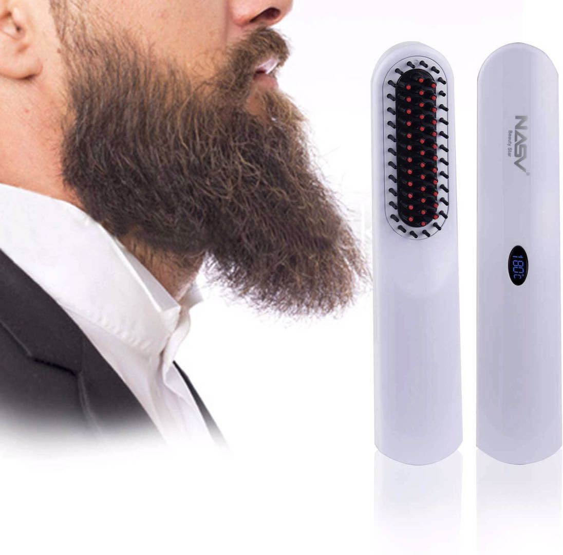 NASV Usb Charging Straight Hair And Beard Comb