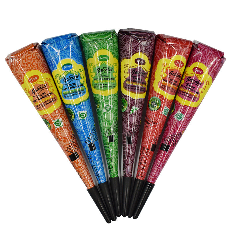Galeecha Mehendi Glitter Hand Painted Cream Tattoo Cream Color