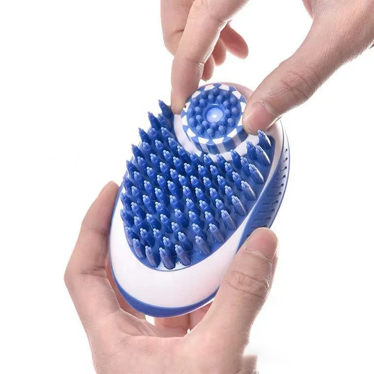 Pet Supplies Bath Brush Massage Comb Can Store Bath Liquid Silicone Brush For Cats And Dogs