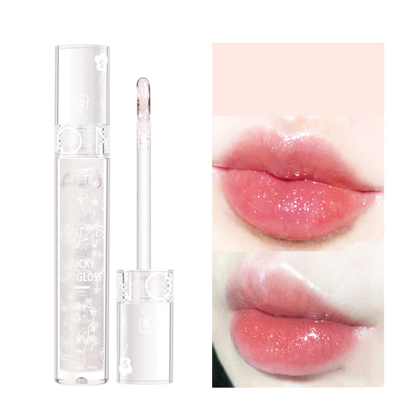 Lucky Star Diamond Crystal Lip Gloss Lip Glaze Transparent Jelly Lip Band Shine Moisturizing Girl Toot