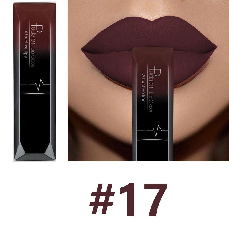 Pudaier Makeup matte matte lip gloss lipstick