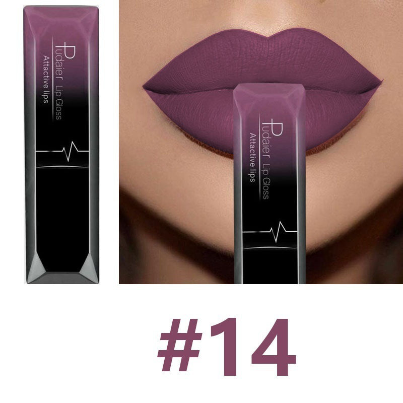 Pudaier Makeup matte matte lip gloss lipstick