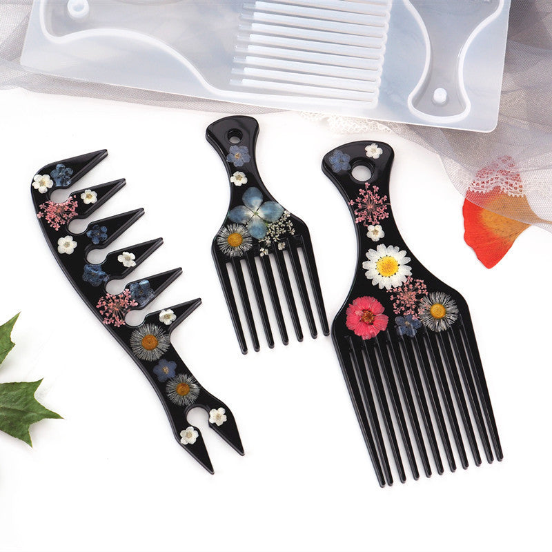Epoxy Resin Epoxy Comb Oil Head African Comb Mirror Silicone Mold