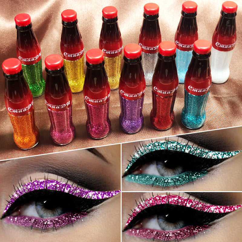 CmaaDu Color Eyeliner Glitter Pencil Women Party Smoky Sexy Eyes Liner Diamond Shining Glitter Eyeliner Makeup Cosmetics Beauty