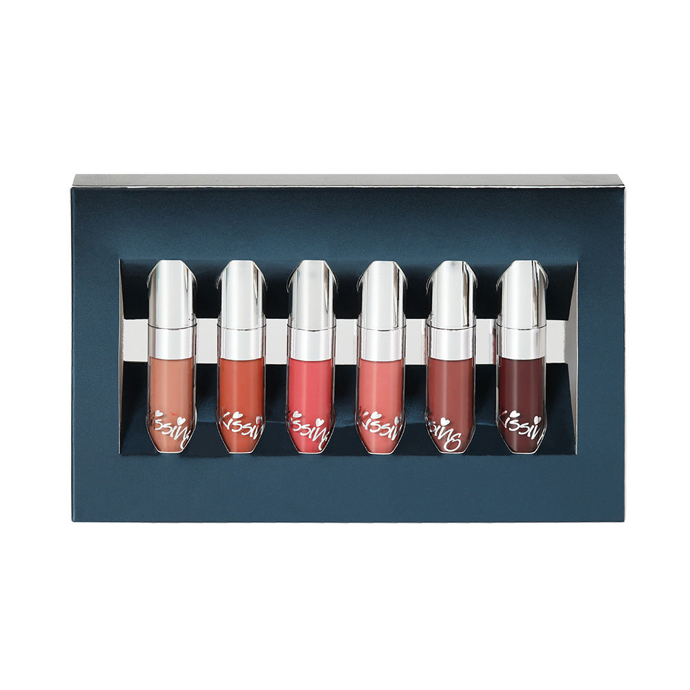 Kissing Beauty Glazed Christmas Set Lipstick Lip Glaze Matte Non-stick Cup