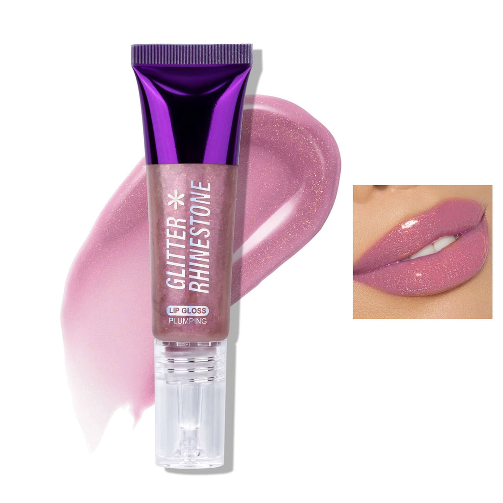 Glitter Rhinestone Hose Lip Gloss Lip Balm Hydrating No Stain On Cup Lip Care Oil
