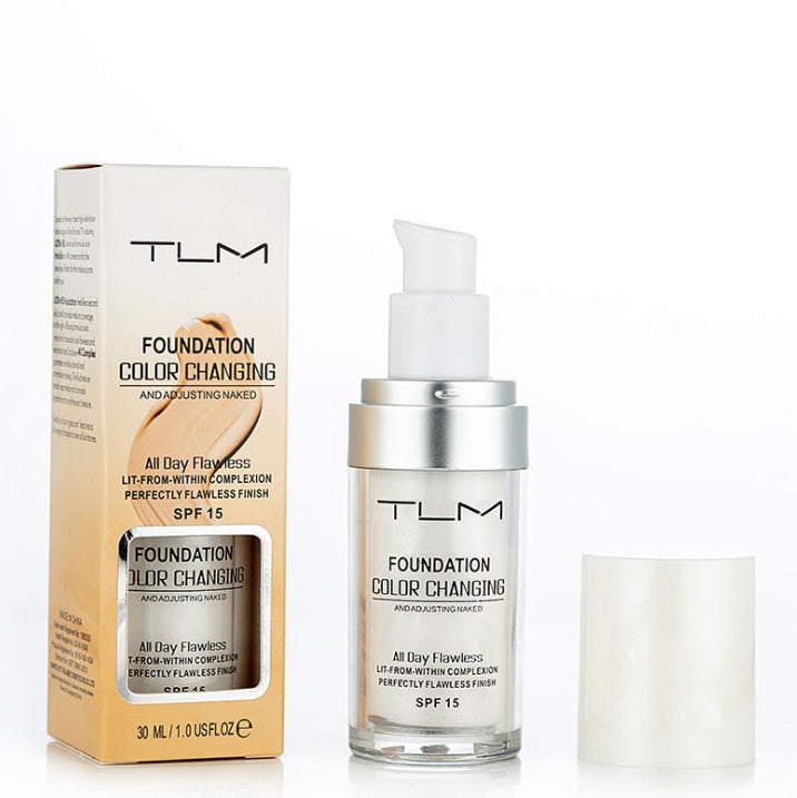 TLM Temperature Liquid Foundation Concealer Portable Natural Color Makeup Foundation BB Concealer