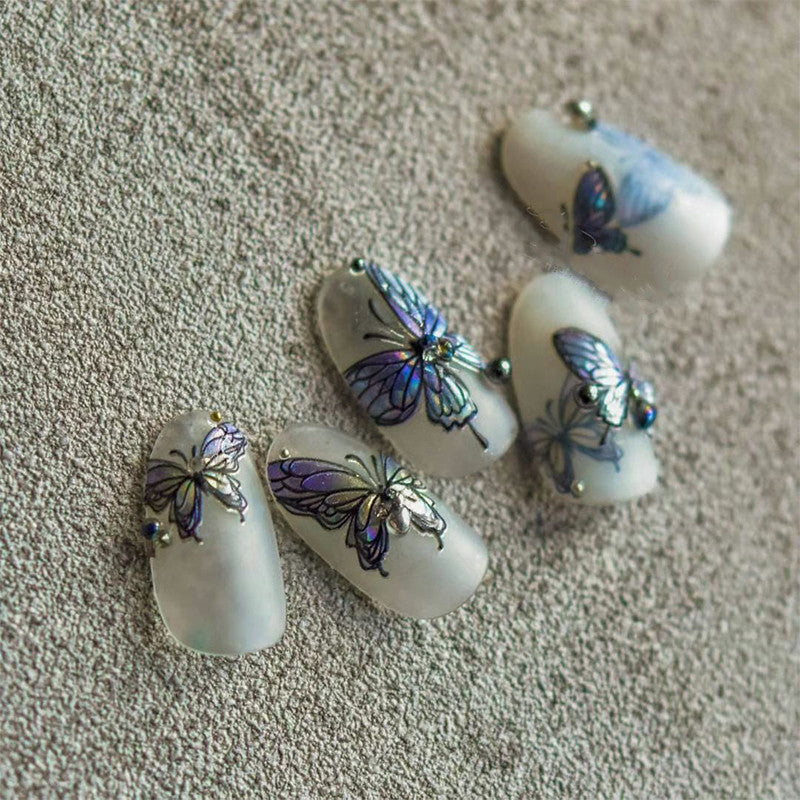 Tomoni Nail Comfort Laser Butterfly Stickers Aurora Phantom Color